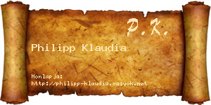 Philipp Klaudia névjegykártya