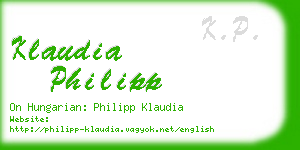 klaudia philipp business card